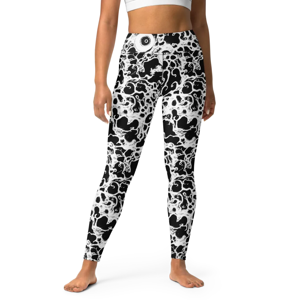 Obsidian Drift on Yoga Leggings — Front