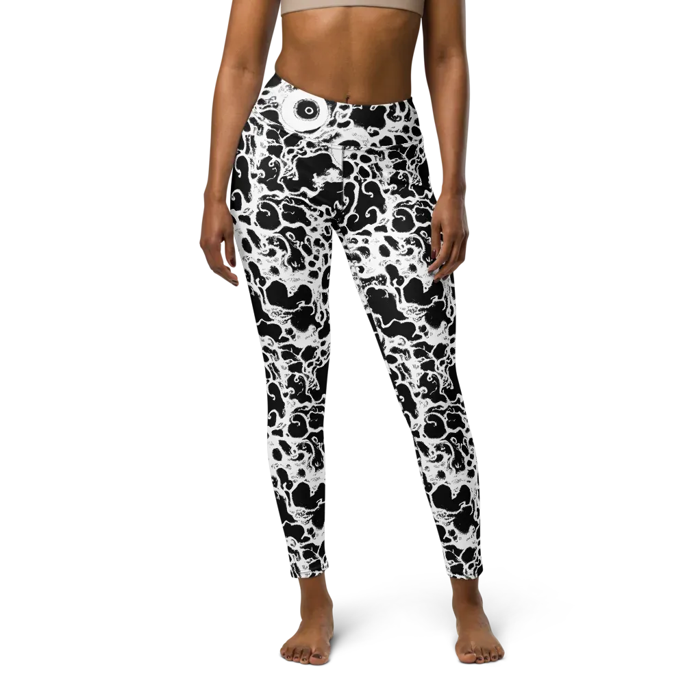 Obsidian Drift on Yoga Leggings — Front