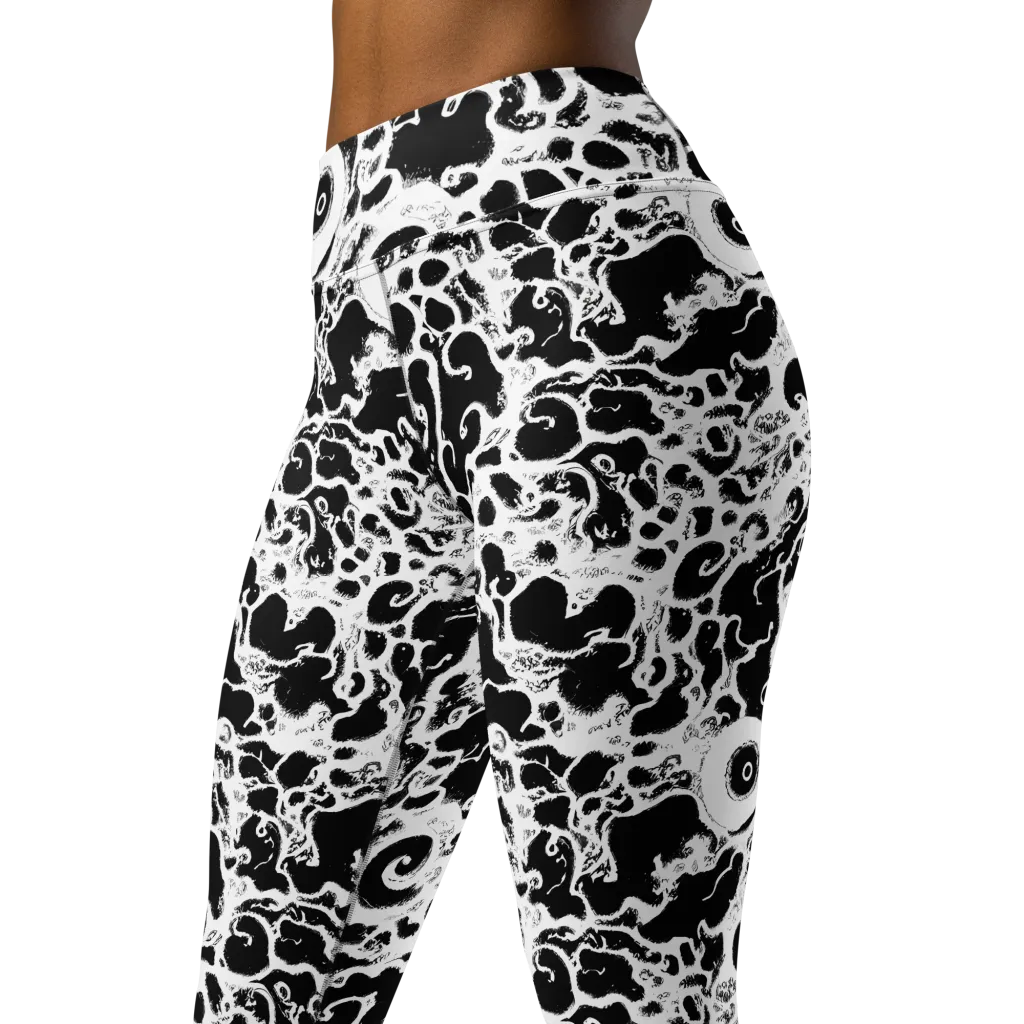 Obsidian Drift on Yoga Leggings — Left Front