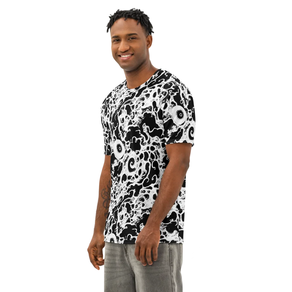 Obsidian Drift on Men's Cotton Crew Neck T-Shirt — Left Front