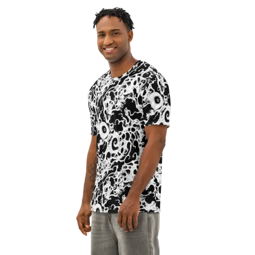Obsidian Drift on a Men's Cotton Crew Neck T-Shirt