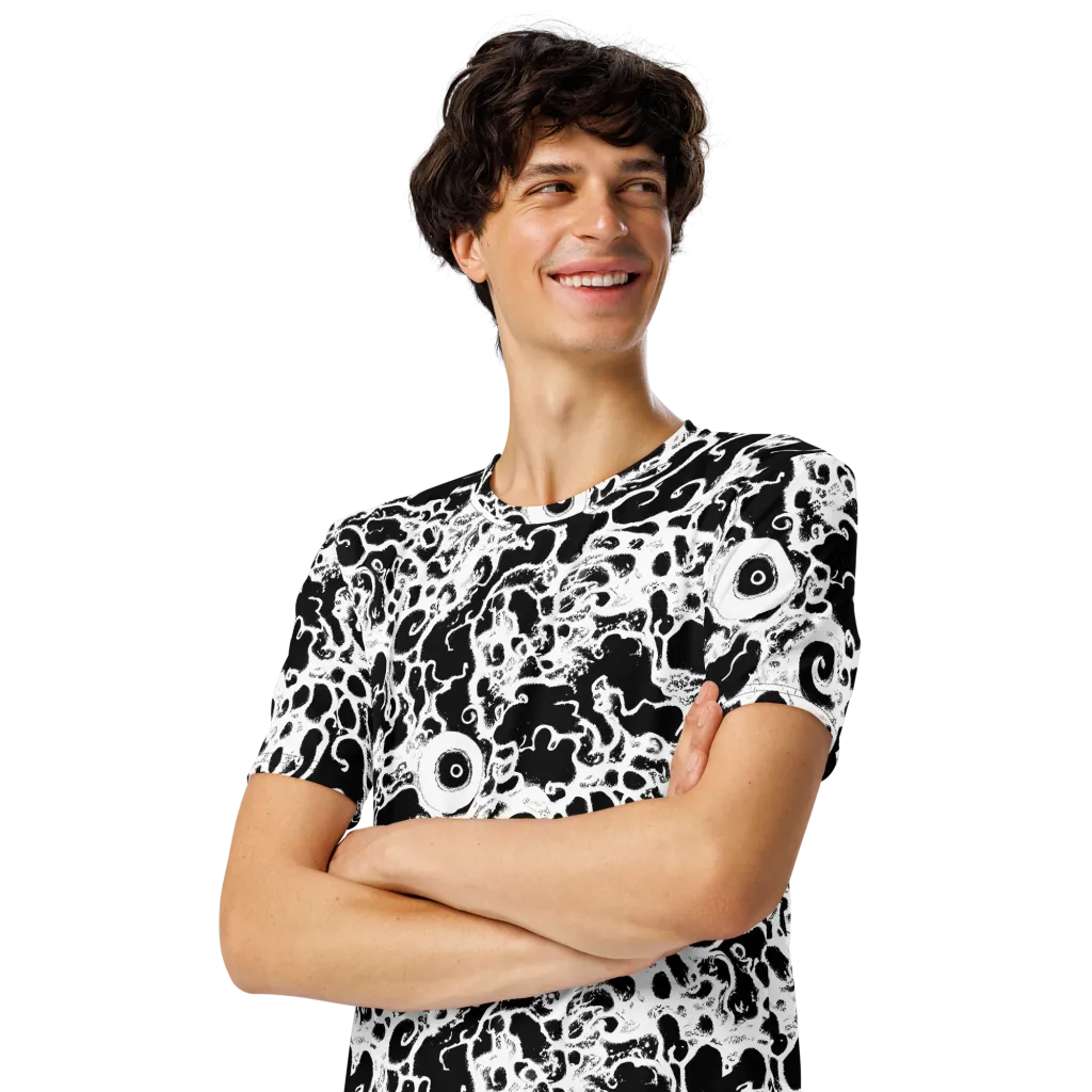 Obsidian Drift on Men's Crew Neck T-Shirt — Left Front