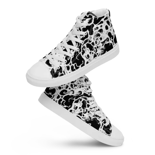 Obsidian Drift on a Men's High Top Canvas Shoes