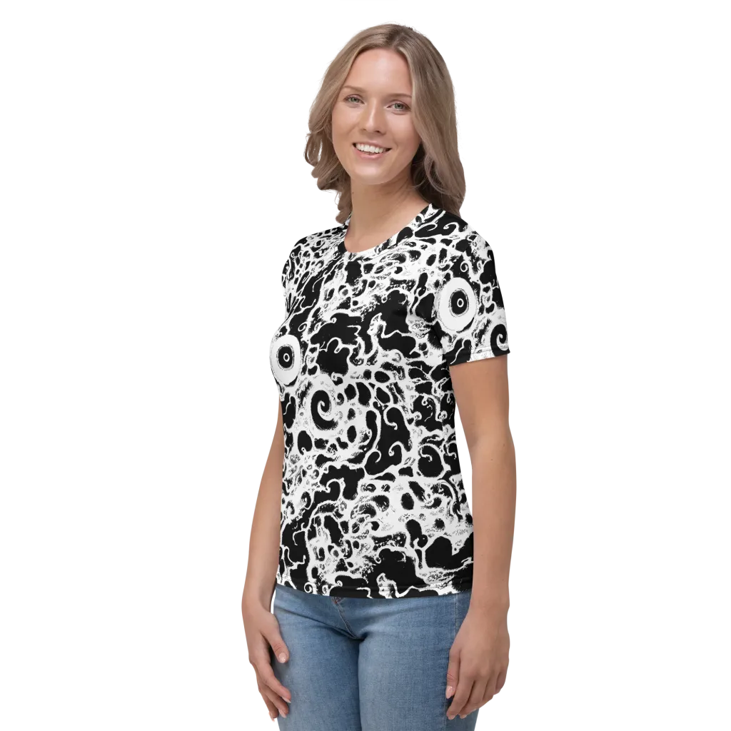 Obsidian Drift on Women's Crew Neck T-Shirt — Left