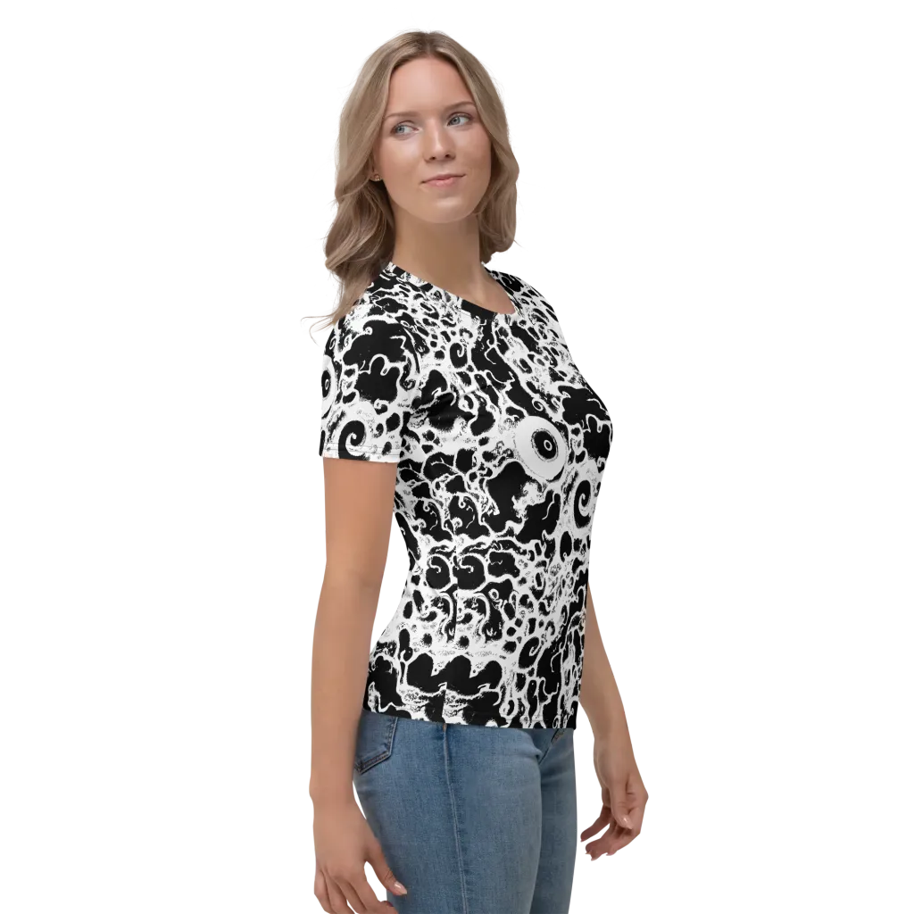 Obsidian Drift on Women's Crew Neck T-Shirt — Right