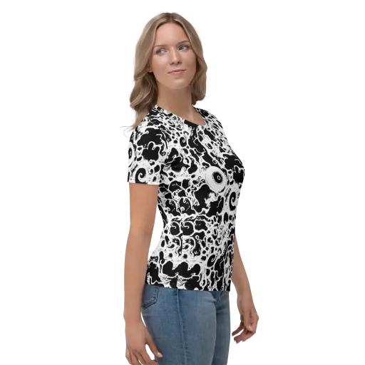 Obsidian Drift on a Women's Crew Neck T-Shirt