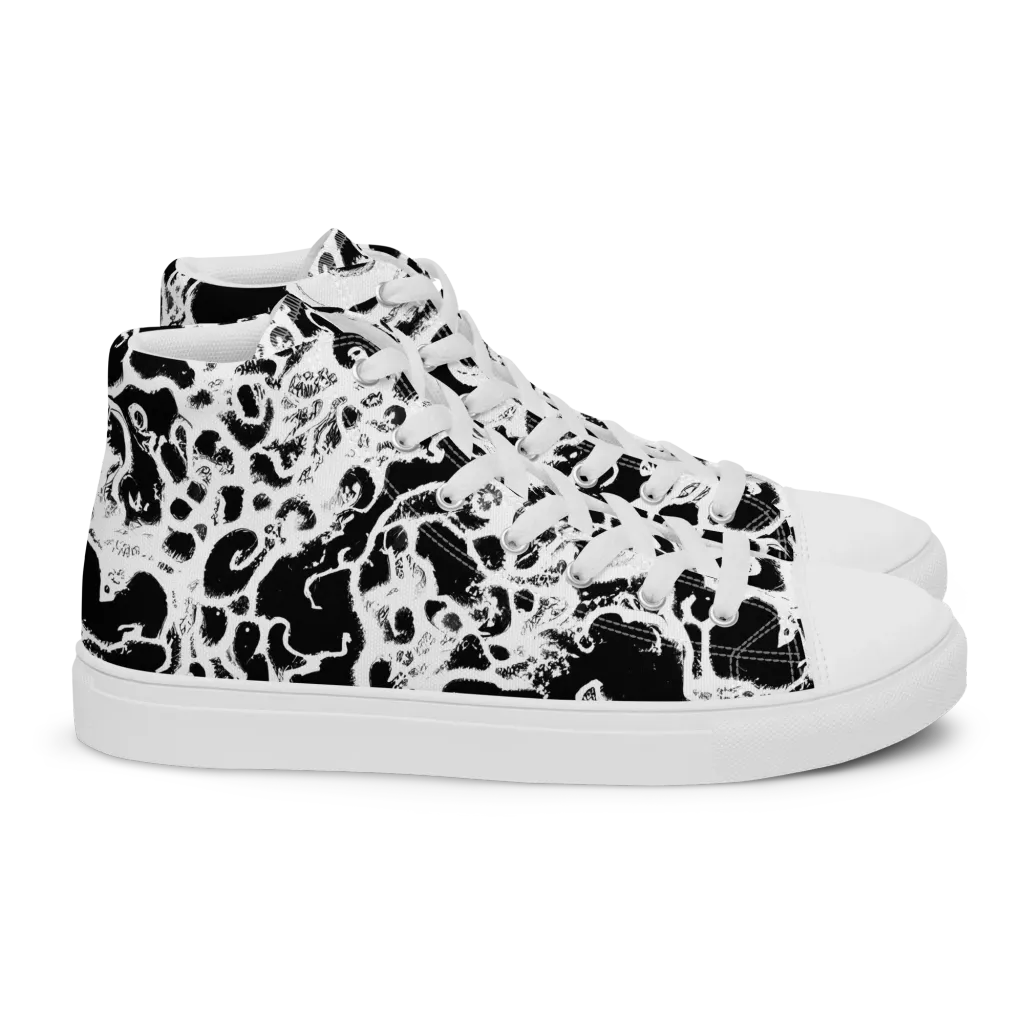 Obsidian Drift on Women's High Top Canvas Shoes — Right