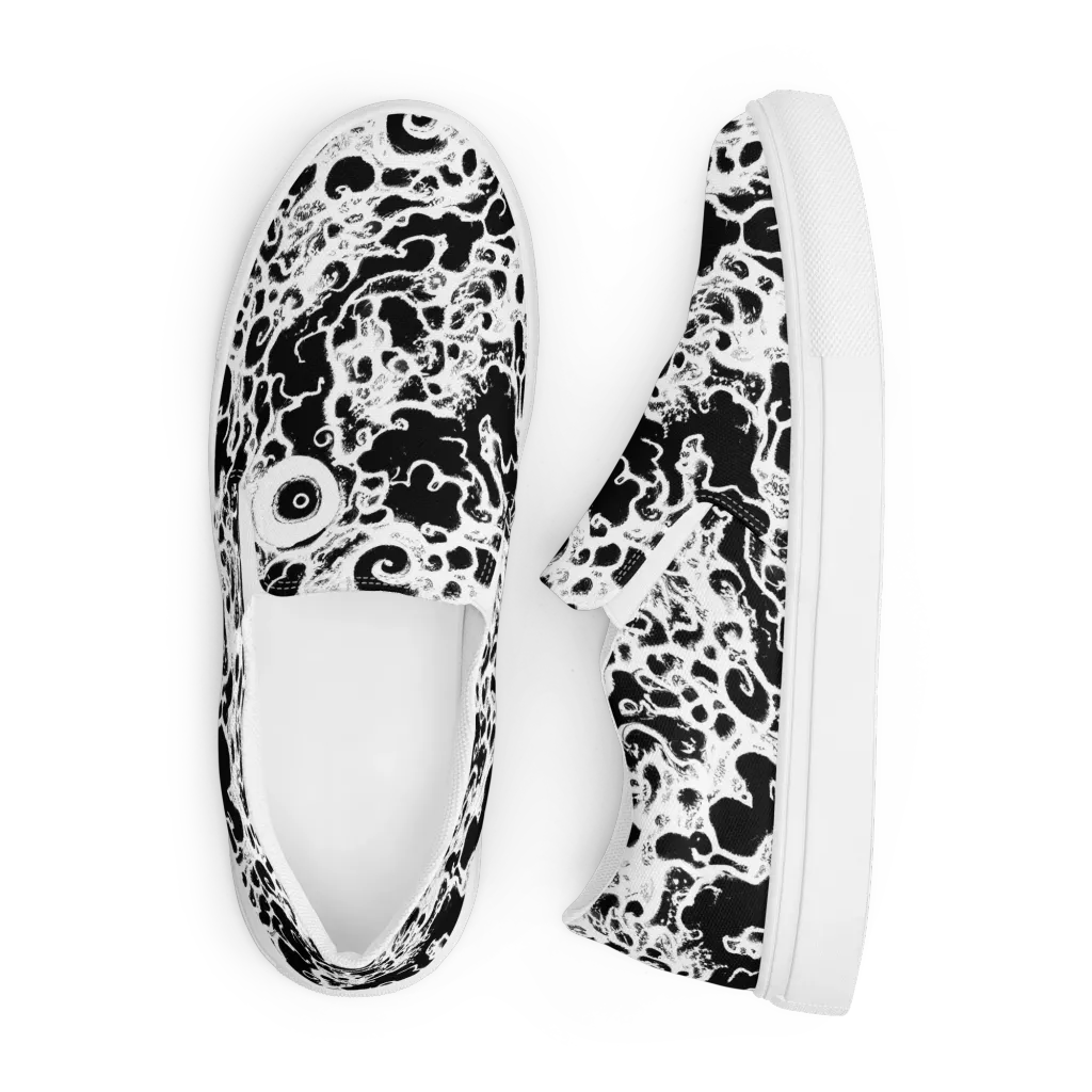 Obsidian Drift on Men's Slip-On Canvas Shoes — Front