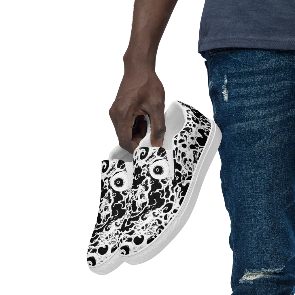 Obsidian Drift on Men's Slip-On Canvas Shoes — Left Front