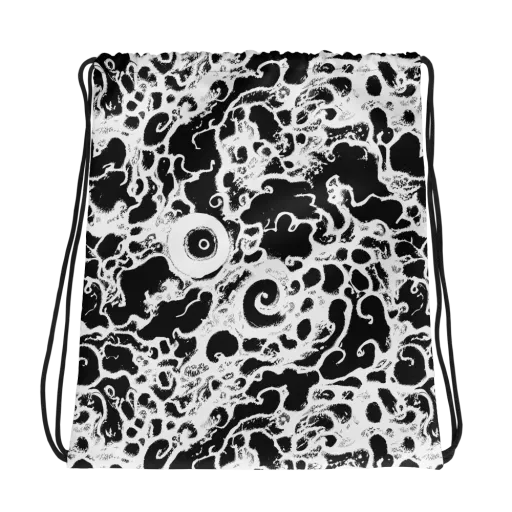 Obsidian Drift on a Drawstring Bag