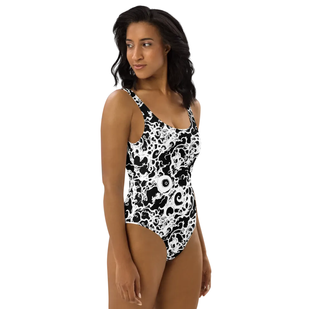 Obsidian Drift on One-Piece Swimsuit — Right