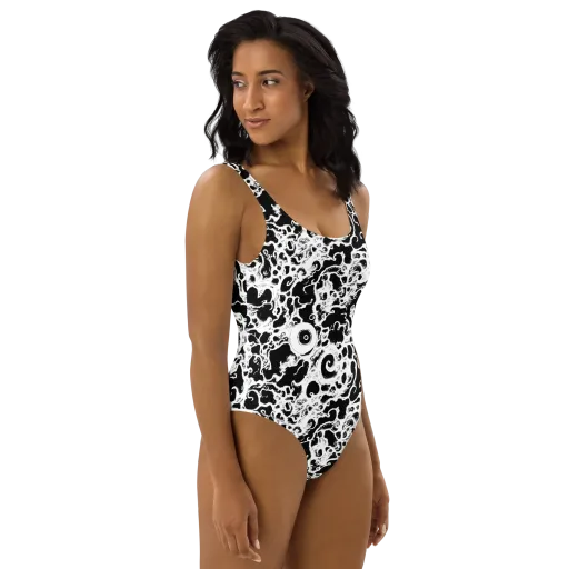 Obsidian Drift on a One-Piece Swimsuit