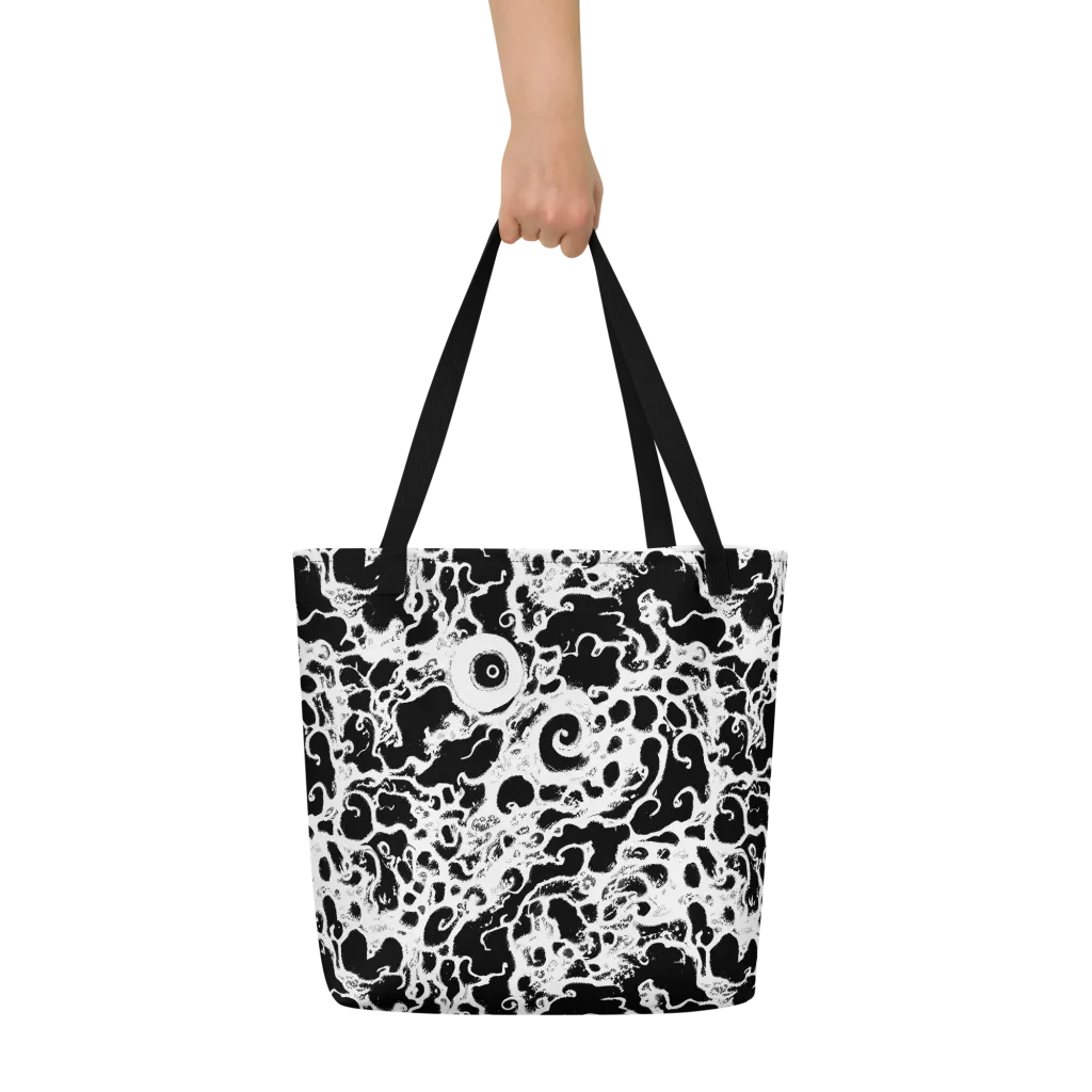 Obsidian Drift on Large Tote Bag W/ Pocket — Front