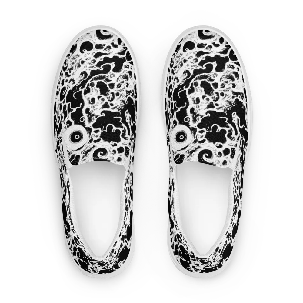 Obsidian Drift on Women's Slip-On Canvas Shoes — Front