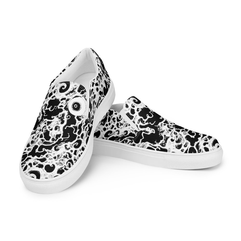Obsidian Drift on Women's Slip-On Canvas Shoes — Left Front