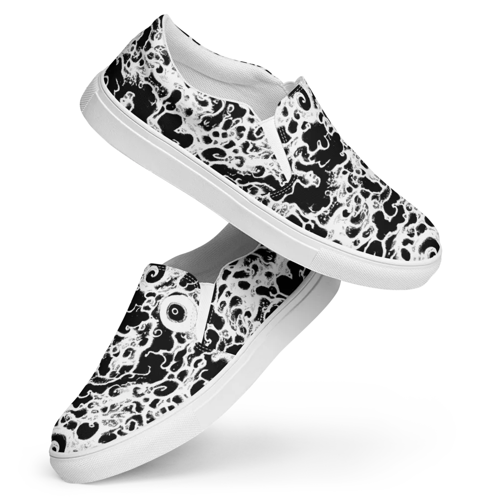 Obsidian Drift on Women's Slip-On Canvas Shoes — Front