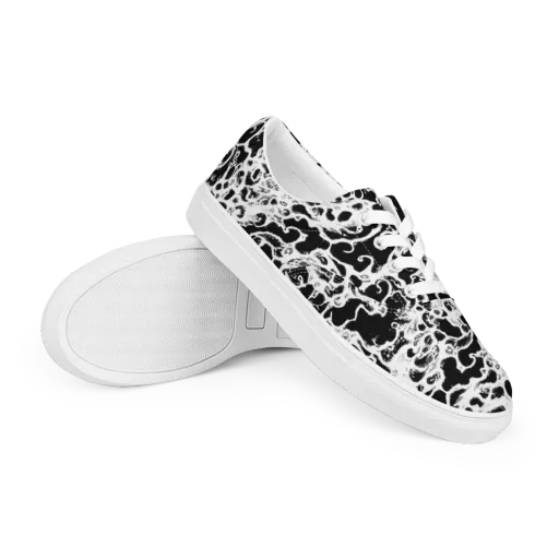 Obsidian Drift on a Men's Lace-Up Canvas Shoes