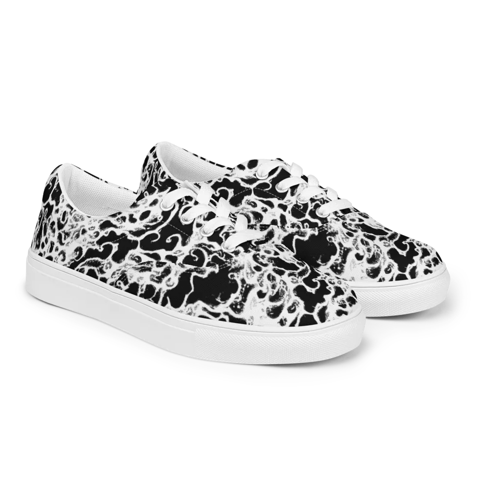 Obsidian Drift on Men's Lace-Up Canvas Shoes — Right Front