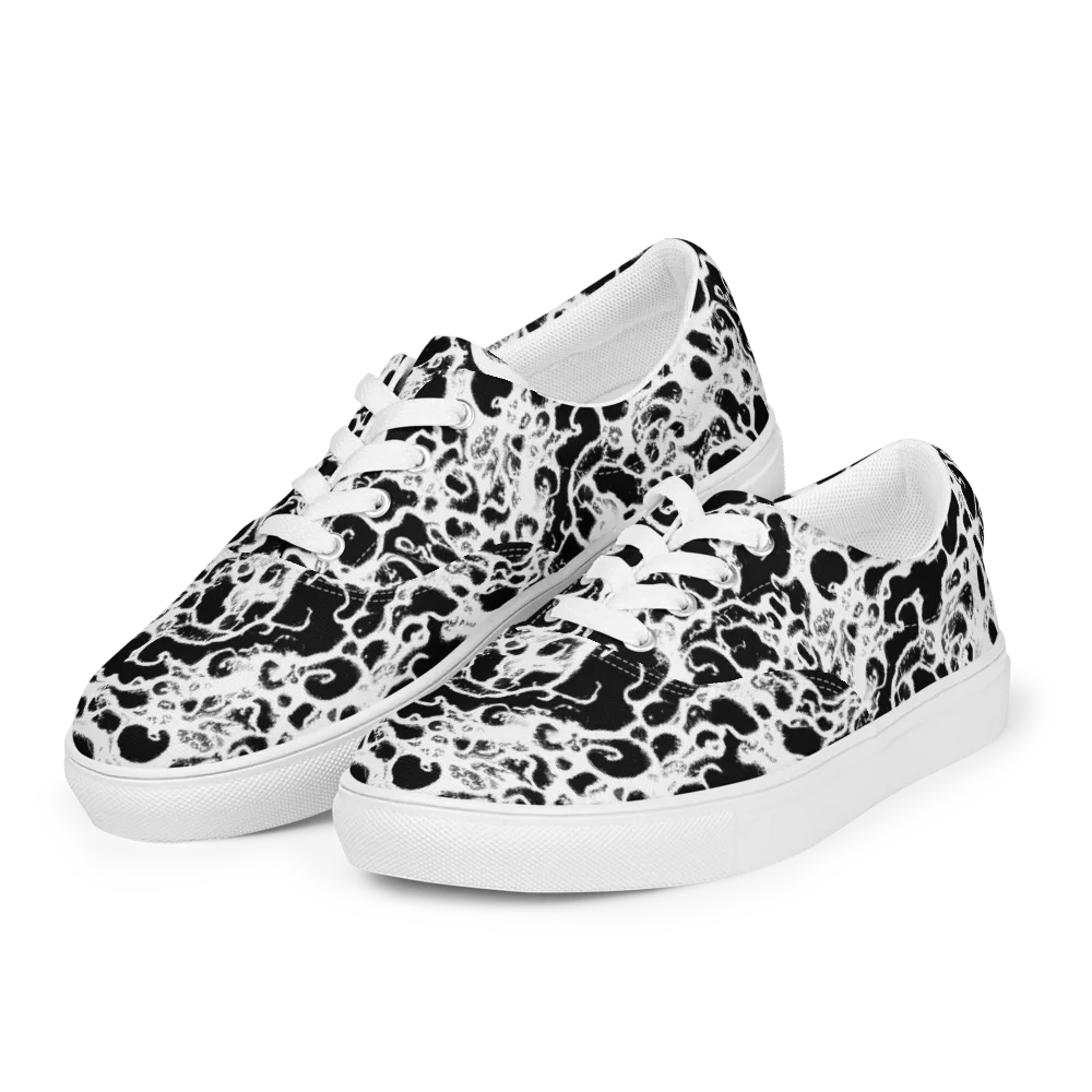 Obsidian Drift on Men's Lace-Up Canvas Shoes — Left Front