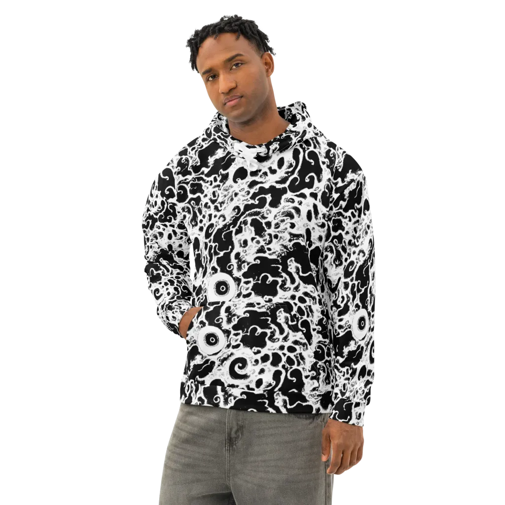 Obsidian Drift on Cotton Hoodie — Left Front
