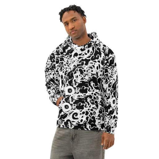 Obsidian Drift on a Cotton Hoodie