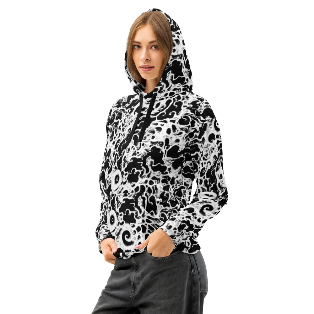 Obsidian Drift on Cotton Hoodie — Left Front