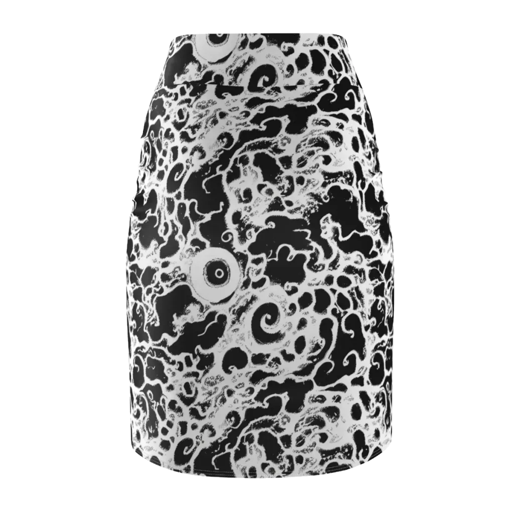 Obsidian Drift on Pencil Skirt — Back