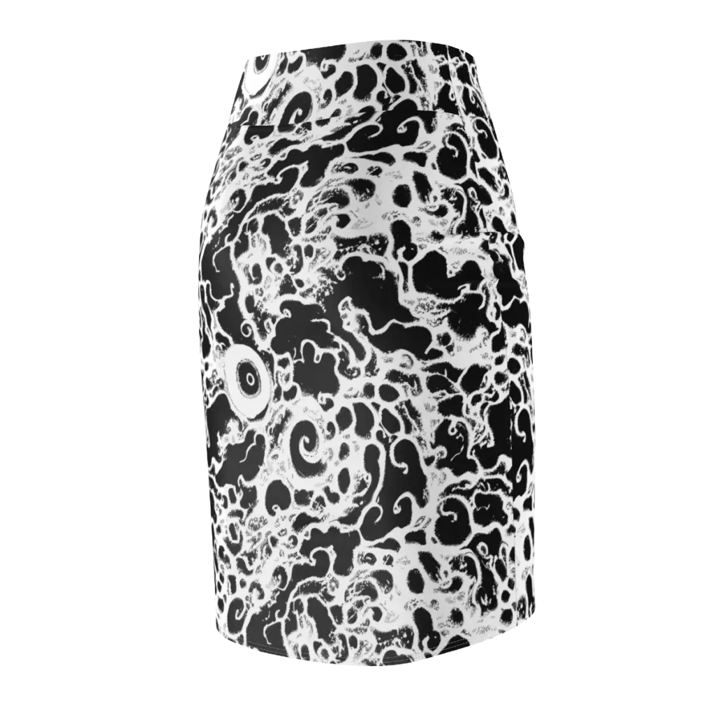 Obsidian Drift on Pencil Skirt — Back Side