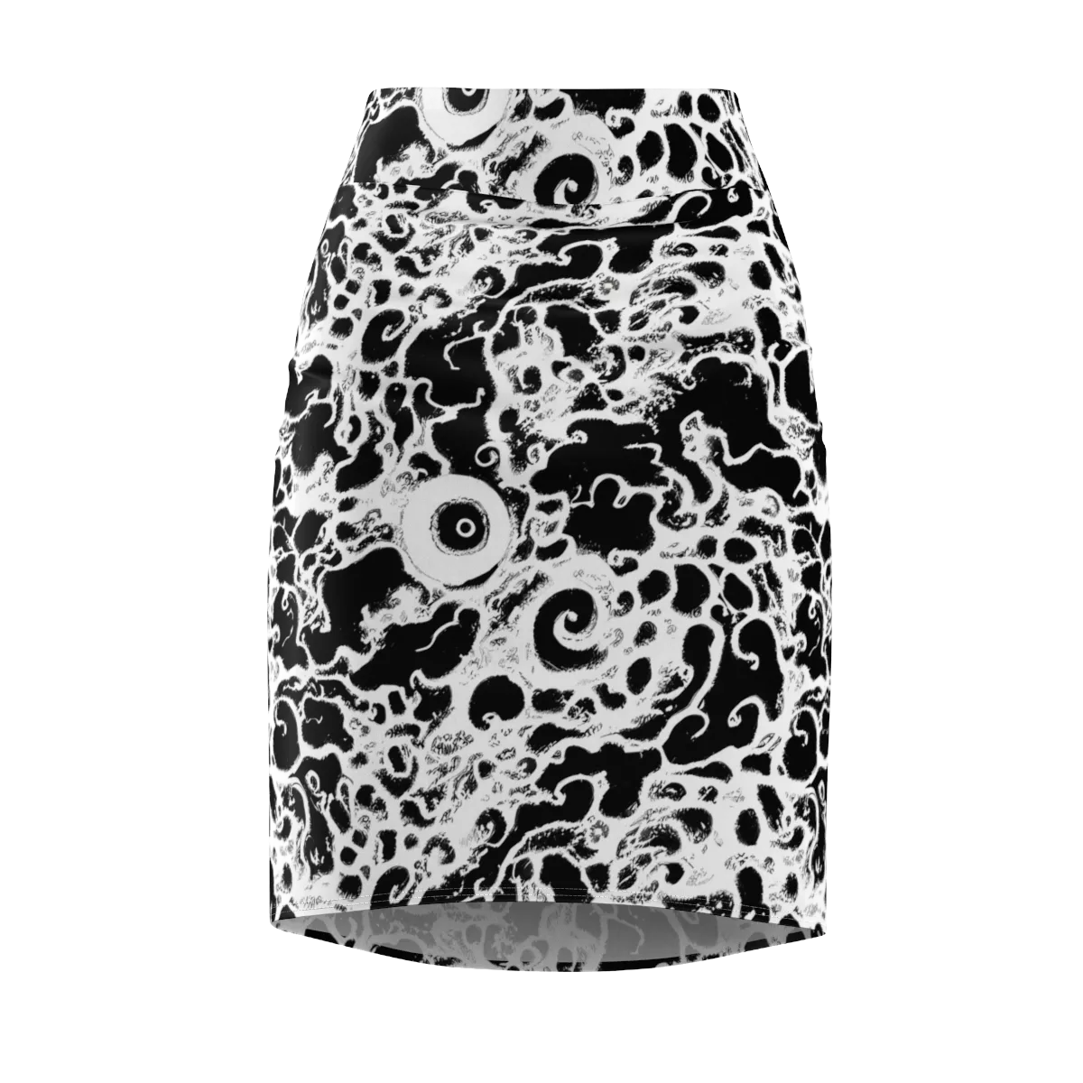 Obsidian Drift on Pencil Skirt — Front