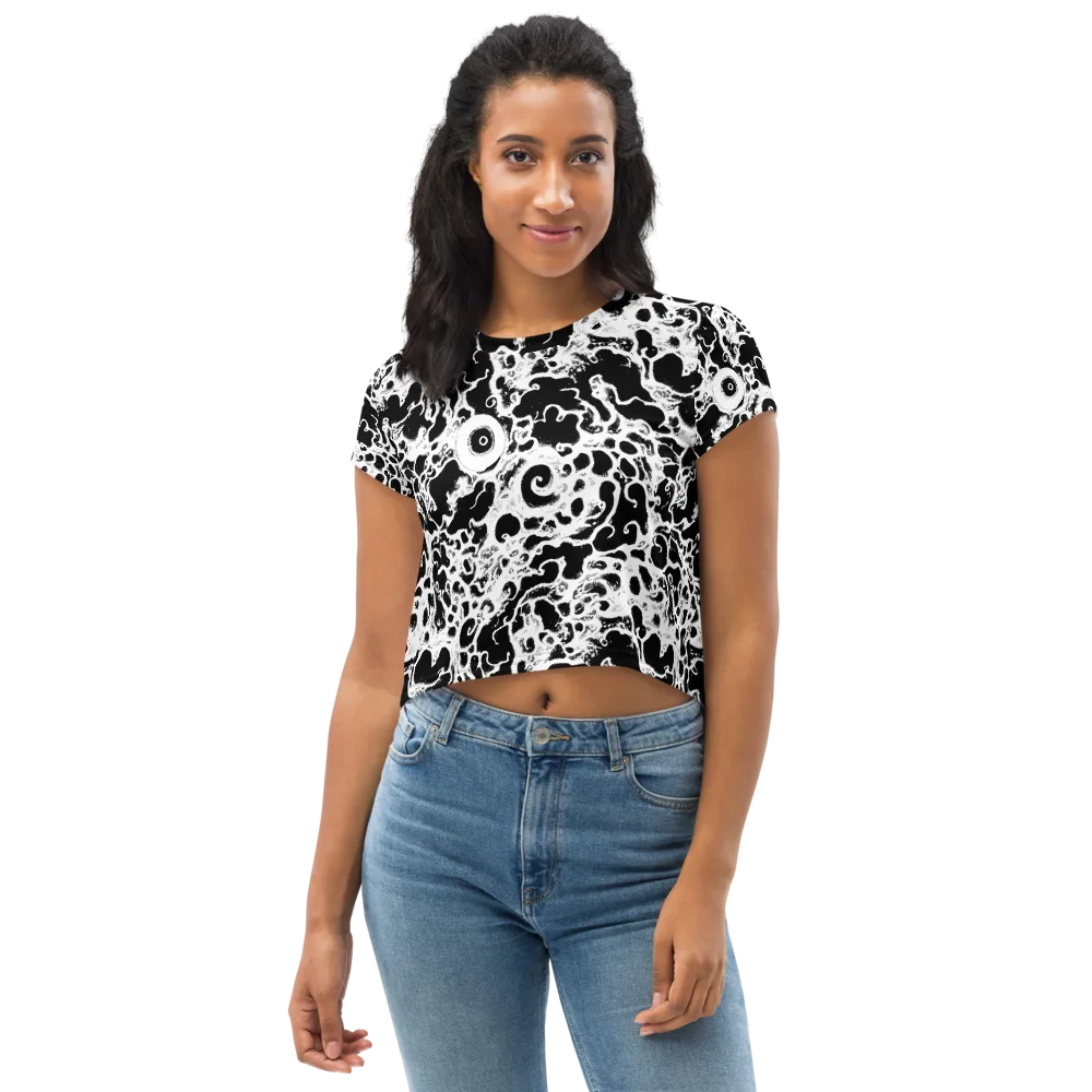 Obsidian Drift on Crop Tee — Front