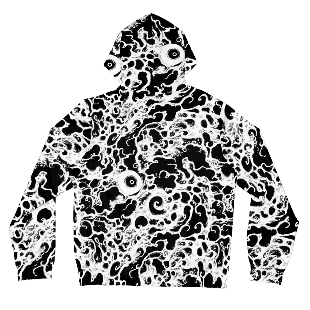 Obsidian Drift on Women's Full-Zip Hoodie — Back