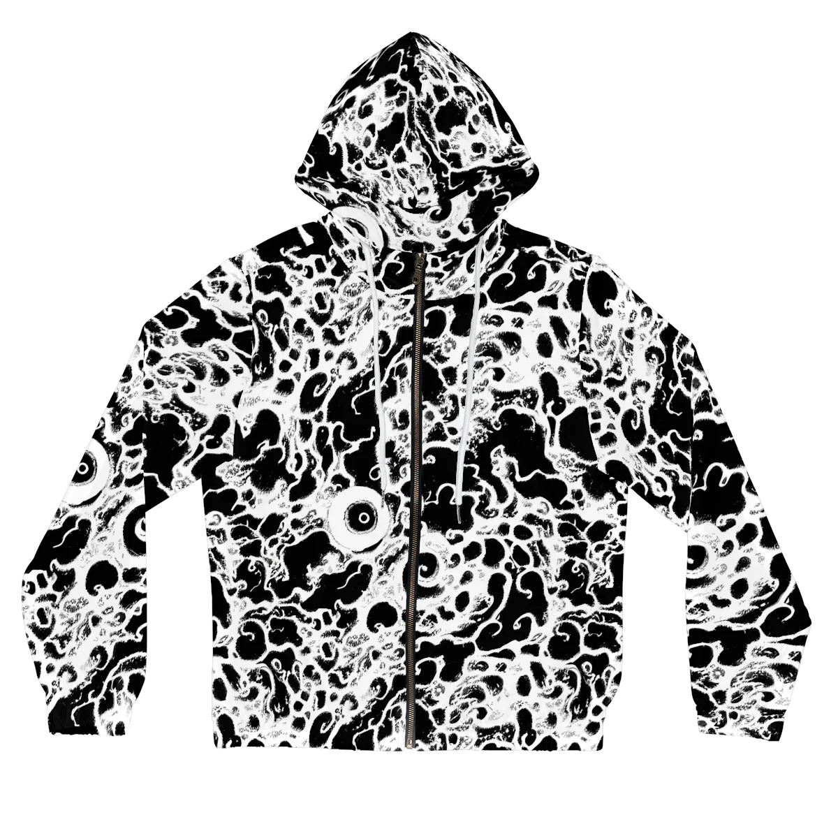 Obsidian Drift on Women's Full-Zip Hoodie — Front