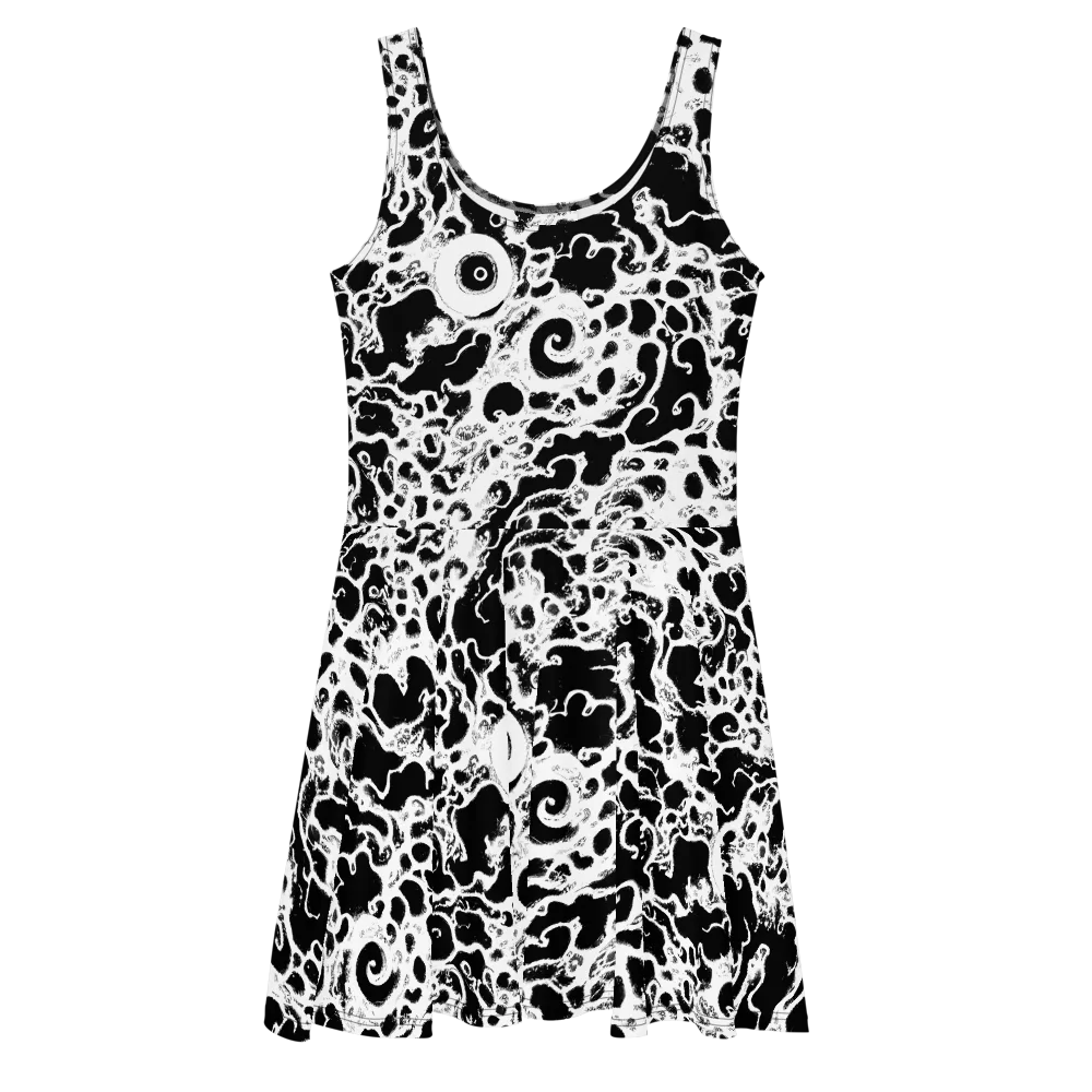 Obsidian Drift on Skater Dress — Front