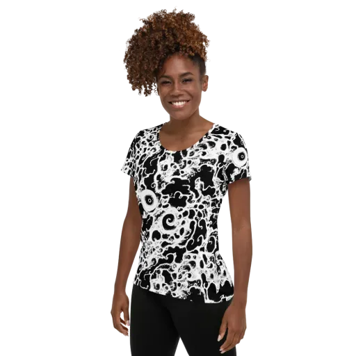 Obsidian Drift on a Women's Athletic T-Shirt