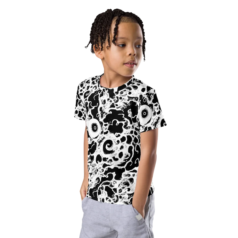 Obsidian Drift on Kids Crew Neck T-Shirt — Left Front