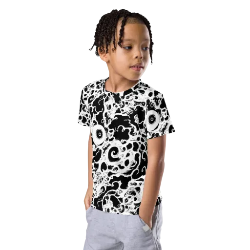 Obsidian Drift on a Kids Crew Neck T-Shirt