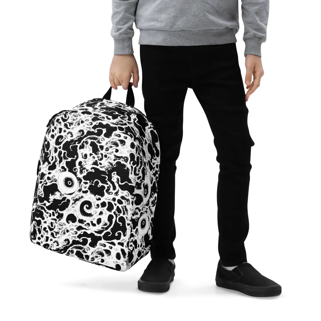 Obsidian Drift on Minimalist Backpack — Zoomed-in