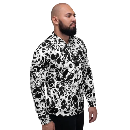 Obsidian Drift on a Bomber Jacket