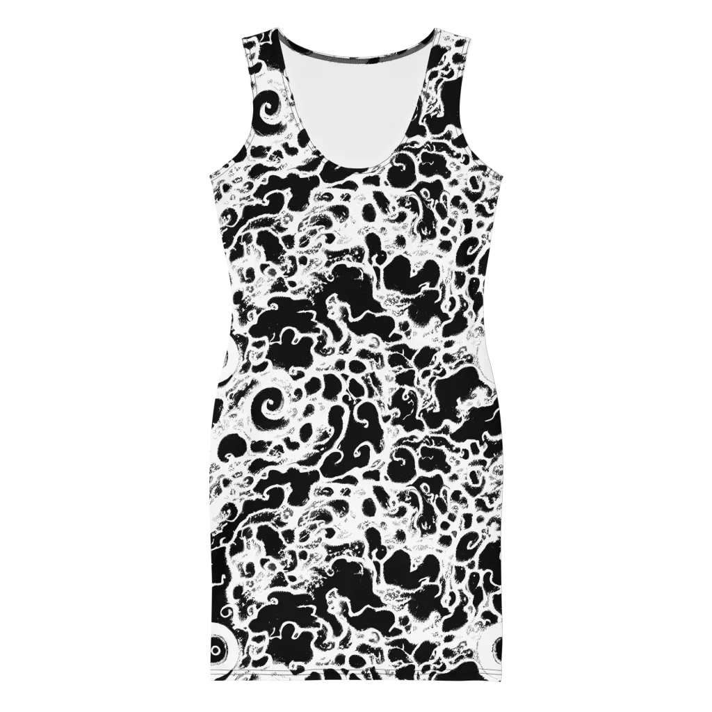 Obsidian Drift on Bodycon Dress — Front