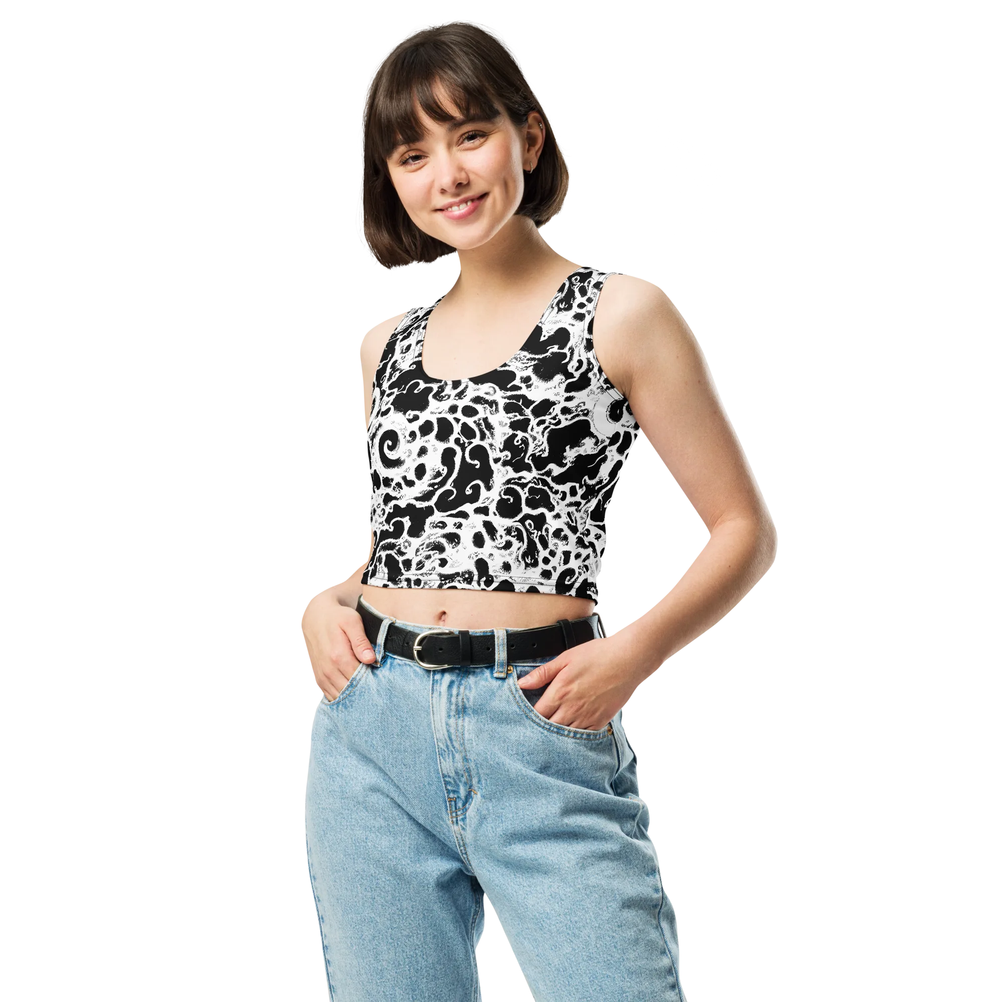 Obsidian Drift on Crop Top — Front