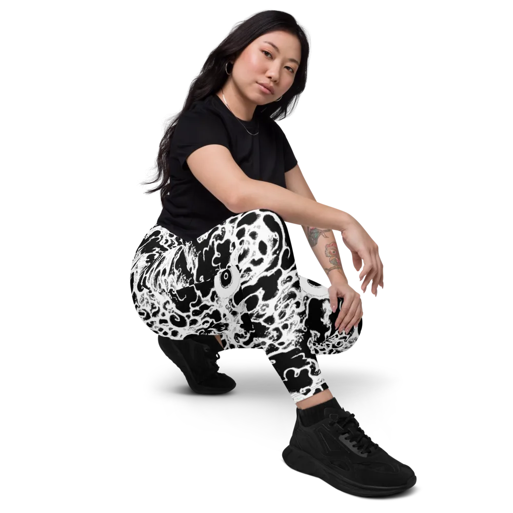 Obsidian Drift on Leggings with Pockets — Right Front
