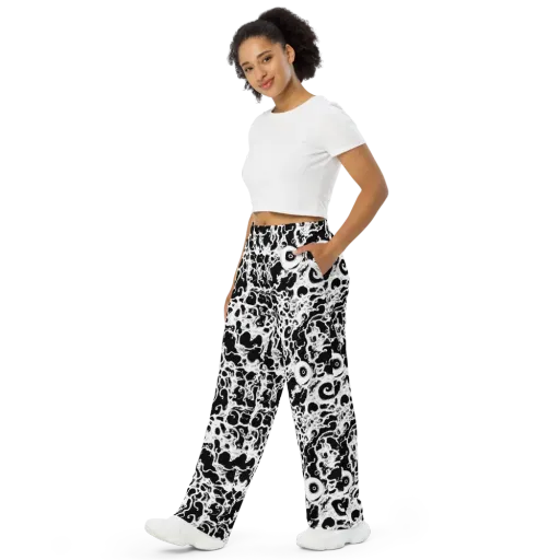 Obsidian Drift on a Wide-Leg Pants