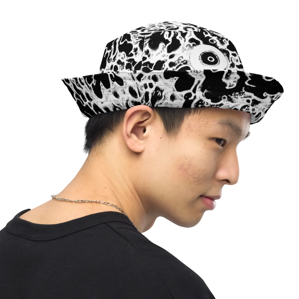 Obsidian Drift on Reversible Bucket Hat — Right Outside