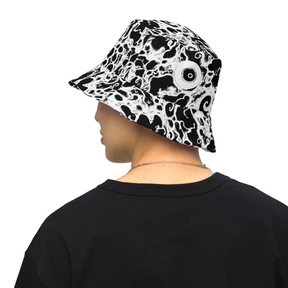 Obsidian Drift on Reversible Bucket Hat — Back Inside