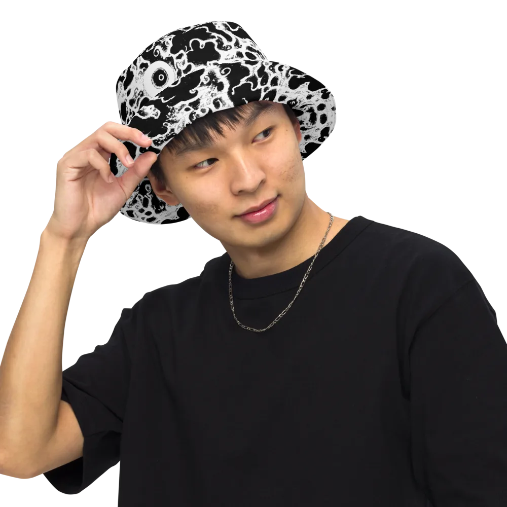Obsidian Drift on Reversible Bucket Hat — Front Inside