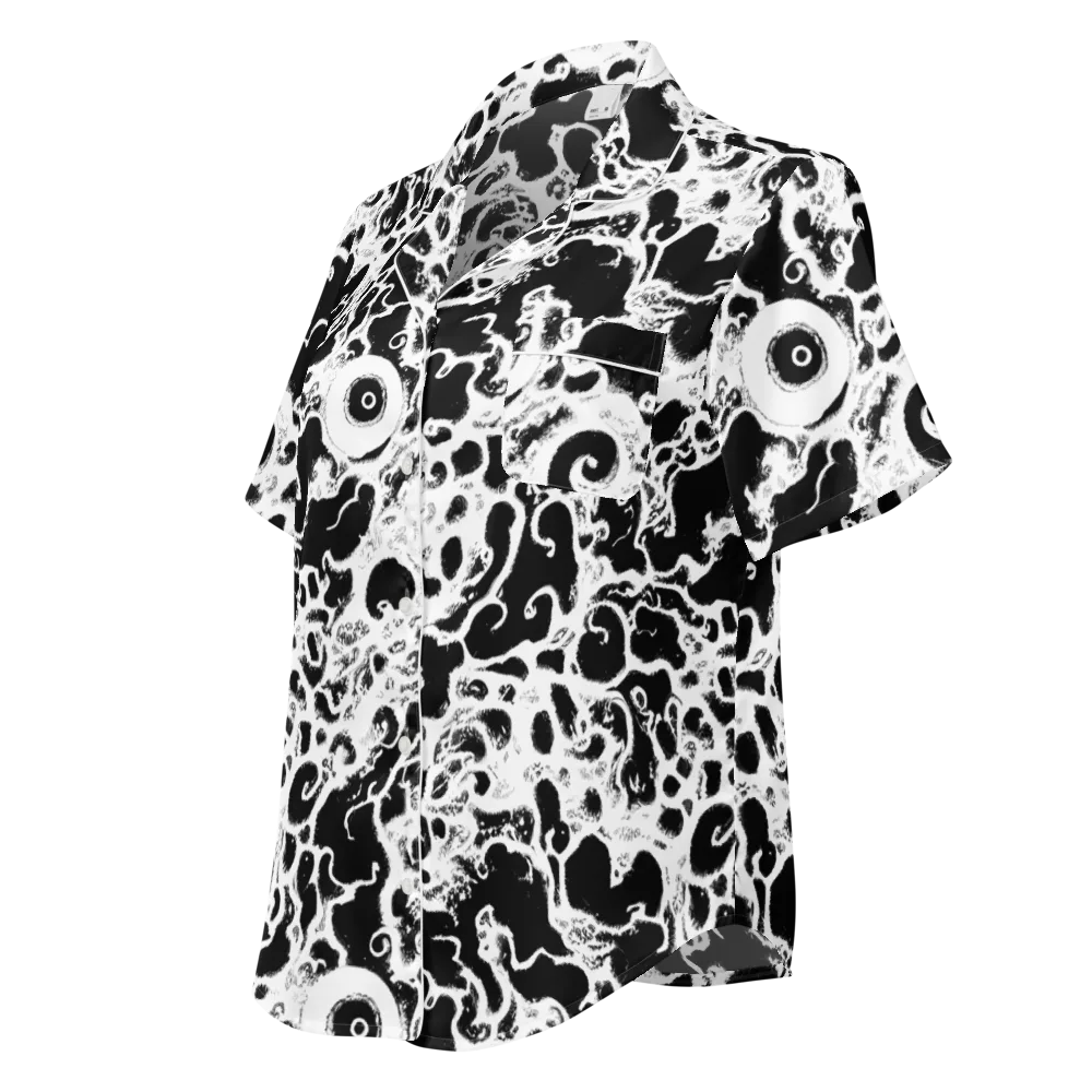 Obsidian Drift on Women's Short Sleeve Pajama Top — Left Front