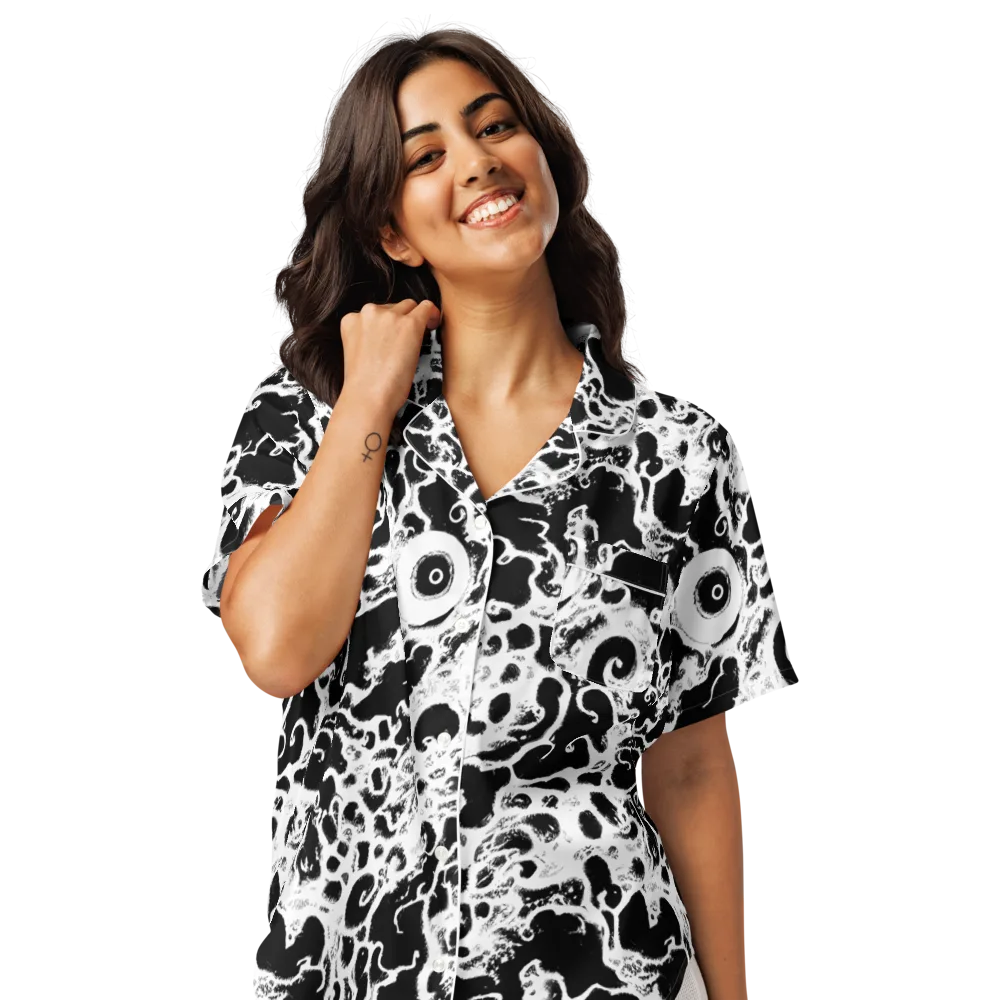 Obsidian Drift on Women's Short Sleeve Pajama Top — Front