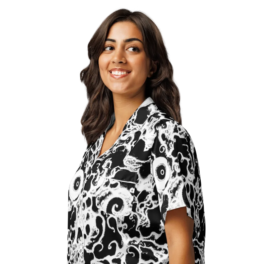 Obsidian Drift on Women's Short Sleeve Pajama Top — Left Front