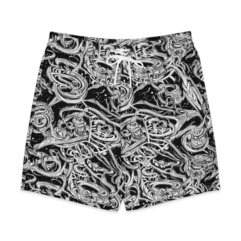 Blackwork Current on Men's Board Shorts — Front