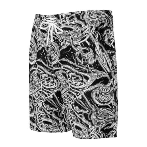 Blackwork Current on a Men's Board Shorts